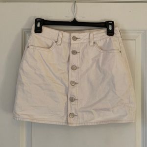 Pacsun off white button up denim skirt